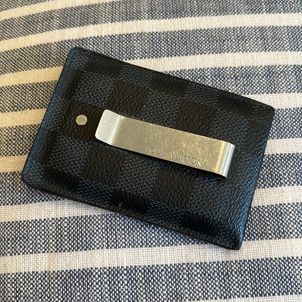 Louis Vuitton mens card wallet with money clip